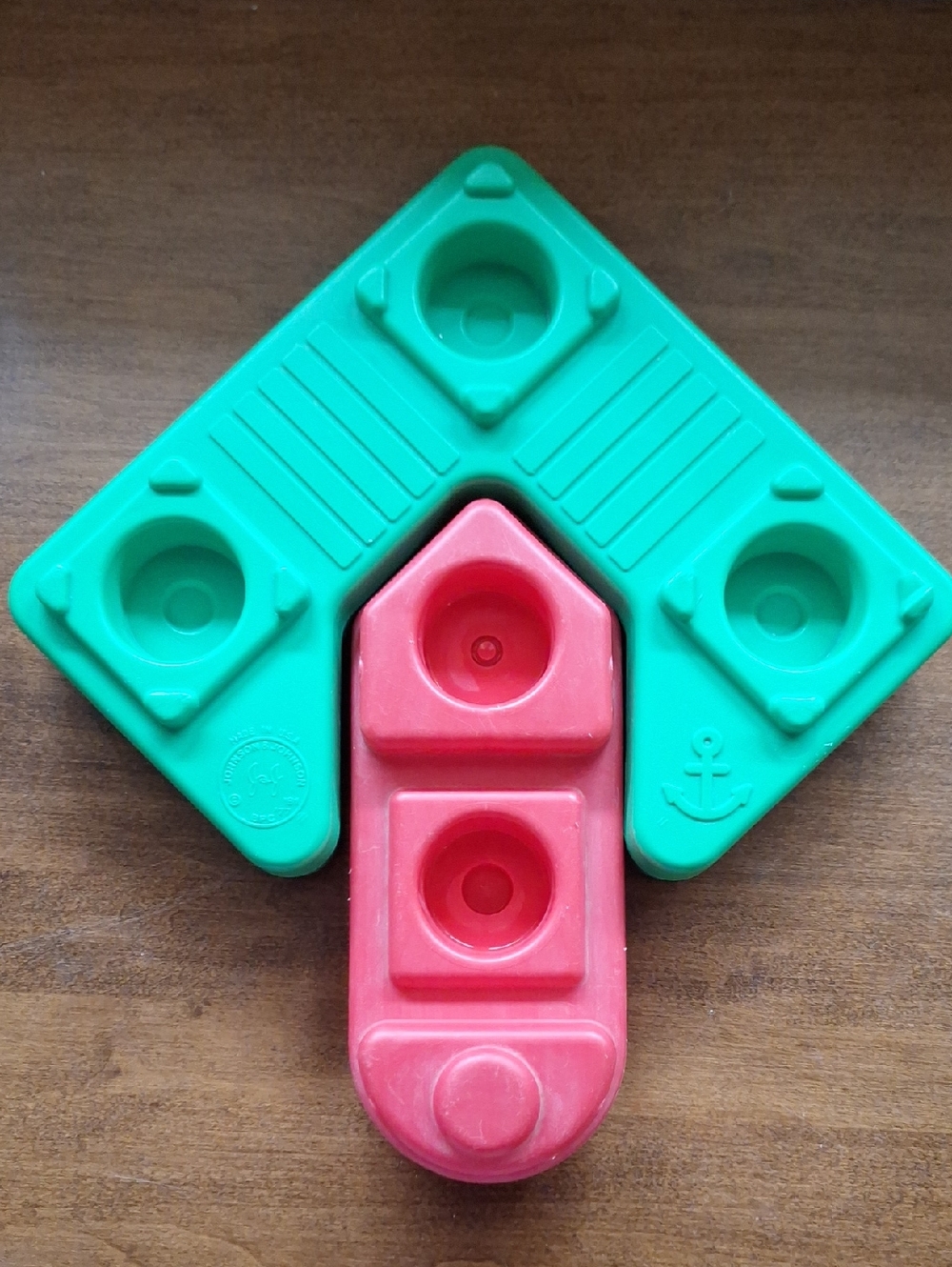 Boat Dock And Boat By Johnson And Johnson Vintage 90s Toddlers Toy Red N Green